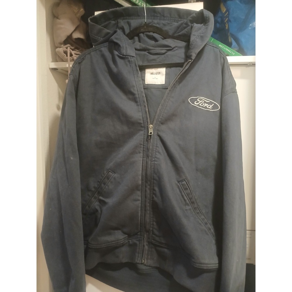 Hollister Ford Vintage Mechanic Jacket Work Wear Size XL Zip-Up
